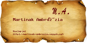 Martinak Ambrózia névjegykártya